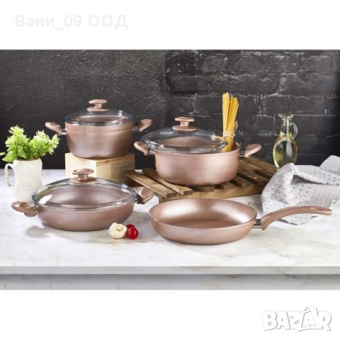 Сет за готвене в цвят розово злато, снимка 2 - Съдове за готвене - 41889885
