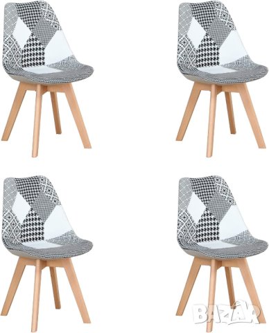 Висококачествени трапезни столове тип пачуърк LQ-BBYJX-HEI, снимка 4 - Столове - 42106319