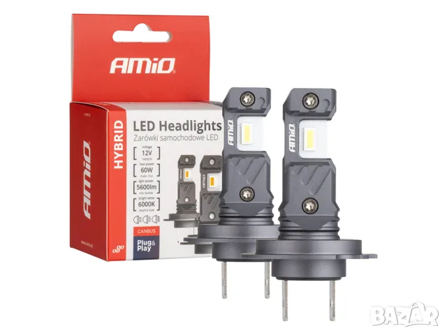 LED крушки AMiO Hybrid H7 6000K 60W 12V CANBUS