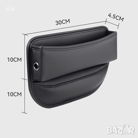 Кожен органайзер за седалка на автомобил, черен, 20 х 30 х 4.5 см, снимка 3 - Аксесоари и консумативи - 44595432