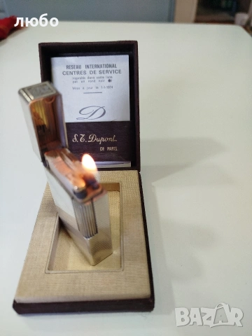 ЗАПАЛКА S.T.DUPONT PARIS Във СРЕБЪРНО ПОКРИТИЕ НЕ ИЗПУСКА ГАС РАБОТИ ПЕРФЕКТНО , снимка 6 - Запалки - 53823649