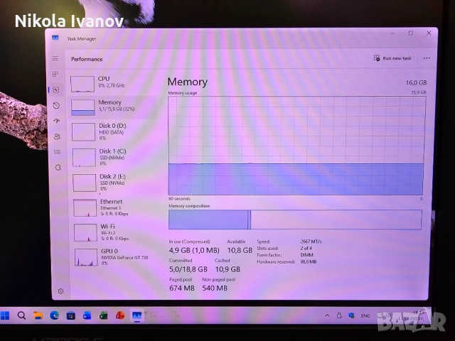 HP EliteDesk 705 G5 SFF AMD Ryzen 7 3700 4.40 Ghz | 16GB RAM | 1TB SSD + 1TB HDD |GT 730 2GB|Wifi+BT, снимка 7 - Работни компютри - 52774754