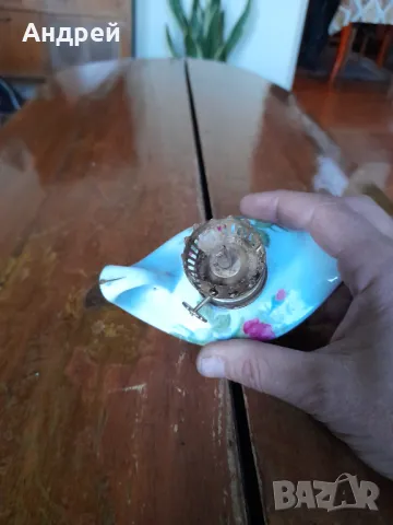 Стара декоративна порцеланова газена лампа, снимка 4 - Други ценни предмети - 48426991