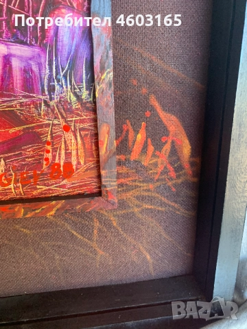картина абстракция в червено  , снимка 7 - Картини - 51826285