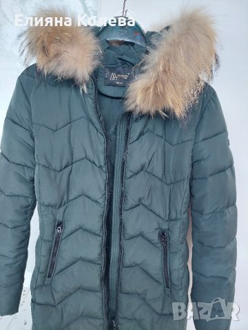 Дамско зимно яке с яка от естествен косъм, снимка 4 - Якета - 44228999