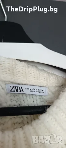 Zara размер L,XL мъжки дебел пуловер цвят екрю , снимка 4 - Пуловери - 56184884