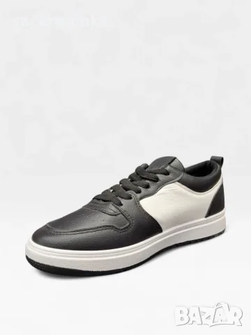 ПРОМОЦИЯ! -50% Мъжки кецове в черно и бяло 2105-3 black/white, снимка 2 - Кецове - 37798199