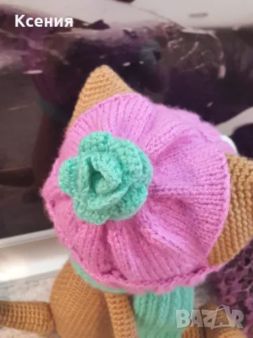 Подаръци за Св. Валентин. Плетена играчка Котка /Марсик/, Ръчно изработена, снимка 11 - Плюшени играчки - 48055111