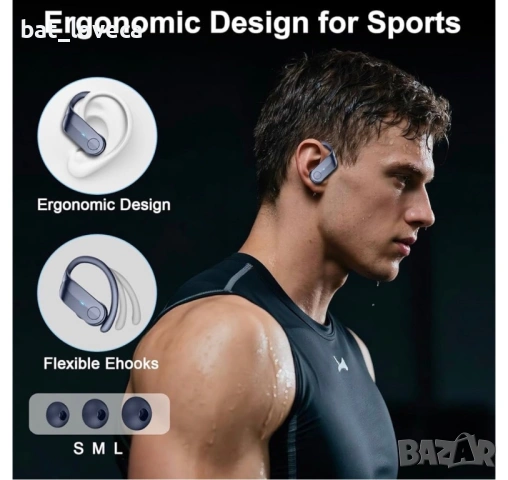 НОВИ Безжични спортни слушалки  Ordtop T8 с дълбок бас 70H, водоустойчиви, IPX8, ENC, , снимка 6 - Слушалки и портативни колонки - 53751034