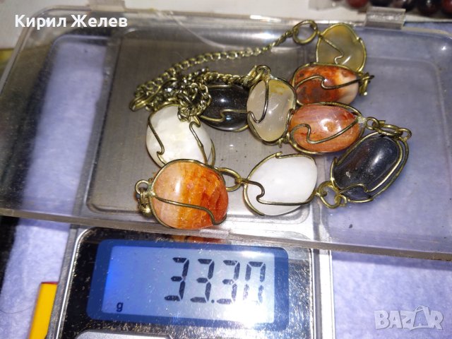 СТАРО РЕТРО АРТ КОЛИЕ РЪЧНА МАЙСТОРСКА ИЗРАБОТКА с НАТУРАЛНИ ПОЛУСКЪПОЦЕННИ КАМЪНИ 38919, снимка 14 - Колиета, медальони, синджири - 41865393