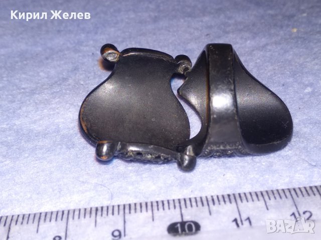 ШАРМАНТЕН ВИНТИДЖ МЕДЕН ЛАКИРАН РАЗДВИЖЕН ДВУКОМПОНЕНТЕН АРТ ПРЪСТЕН 37043, снимка 4 - Пръстени - 40415209