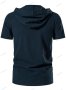 Мъжка модна едноцветна тениска с  качулка и къс ръкав, 2цвята, снимка 11