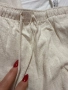 Нов дълъг висока талия  бежов елегантен летен ленен панталон свободна кройка вискоза лен , снимка 6