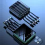Преносима / Външна батерия 20 000 mAh с 4 кабела - КОЛЕДНА ПРОМОЦИЯ, снимка 1