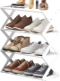 Стелаж за обувки до 8 чифта висок Digital One SP01128. етажерка за обувки, 4 нива бяла, снимка 1