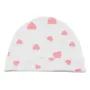 Бебешка памучна шапка бели розови сърца 0+ S_1238349, снимка 1
