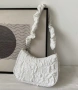 Дамска кокетна бяла чанта с панделка, снимка 4