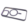  калъф за iPhone 15 Pro Max прозрачен твърд с лилав ринг и силиконова рамка MagSafe, снимка 3