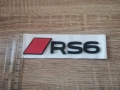 емблема Audi RS6 нов стил черно с червено, снимка 5