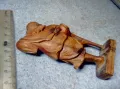 Стара АФРИКАНСКА ДЪРВЕНА ФИГУРКА СТАТУЕТКА от ПЪСТЪР АБАНОС Ръчна МАЙСТОРСКА РАБОТА ДЪРВОРЕЗБА 47613, снимка 4