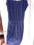 Нова ежедневна елегантна синя еластична рокля рипс лек блясък, снимка 4