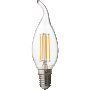 LED Filament Лампа, Пламък, Димираща, 4W, E14, 4200K, Неутрална светлина, Ultralux - LFF41442D