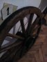 Колела от голяма каруца, стара дървена коларска изработка., снимка 5
