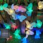 Верига от LED лампички за градината с пеперуди, 12 лампи, снимка 1 - Градински мебели, декорация  - 41984009