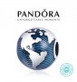 Талисман Пандора сребро проба 925 Pandora Charm Blue Globe Clip Charm. Колекция Amélie, снимка 1 - Гривни - 35960664