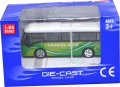 Метален автобус,опакован в кутия.  Предлага се в различни цветове   , снимка 1 - Коли, камиони, мотори, писти - 41442650