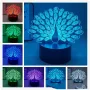 Холограмна 3D LED лампа - Паун,RGB Седемцветен Интелигентен Контрол,USB, снимка 5