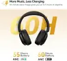 Черни безжични слушалки Hero Max Bluetooth 6.0 с активно шумопотискане, снимка 5