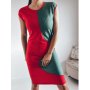 Уникална вталена рокля Red-Green  , снимка 1 - Рокли - 41021393