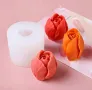 3D Лале пъпка Силиконов молд за свещи форма фондан  , снимка 2
