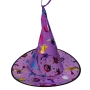 Halloween / Хелоуин висяща декорация – шапка на вещица, лилава, с LED, Ø39x35 см_1254895, снимка 3