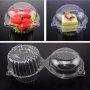 прозрачна кръгла кутия с капак пластмасова полистирол 160 мл за храна десерти салата и др 
