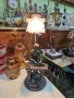 Прекрасна антикварна настолна фигурална лампа , снимка 9