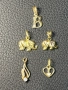 Златни висулки буква  сърце слонче 14 карата 585 zlatni gold sarce bukva, снимка 2