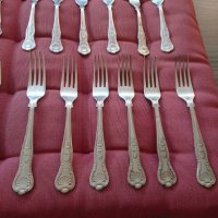 посребрени вилици ножове лъжици комплект за сервиране, снимка 12 - Прибори за хранене, готвене и сервиране - 34712897