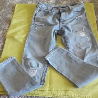 Дънки denim  със скъс. елементи и тънка лавина риза , снимка 4 - Детски панталони и дънки - 41804367