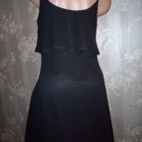 Черна рокля от шифон с мъниста Л, снимка 2 - Рокли - 36067396