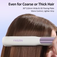 Преса за коса Faszin, титаниева с бързо нагряване 15с с отрицателни йони за гладка коса, снимка 5 - Преси за коса - 41662526