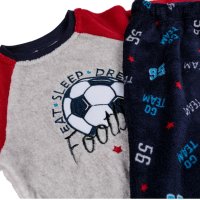 Зимна пижама за момчета, Футбол, Полар, 1 -2 г,  Многоцветна, снимка 2 - Бебешки пижами - 41734848