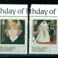 Чисти марки (4) Лейди (принцеса) Даяна 1982 от Фолклендски острови , снимка 1 - Филателия - 41690096