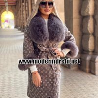Дамско луксозно палто кашмир вълна и лисица Louis Vuitton код 193, снимка 1 - Палта, манта - 34637035