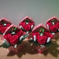 Сърца с ароматни съпунени рози , снимка 14 - Изкуствени цветя - 35643517