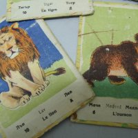 № 5978 стари детски карти / картинки   - картонени карти с картини на животни   - 19 броя   - размер, снимка 2 - Други ценни предмети - 35832619