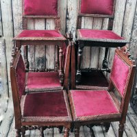 Комплект 6бр старинни столове за трапезария, снимка 1 - Столове - 41208037