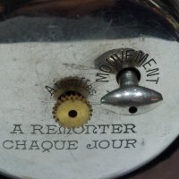 Каретен часовник-Сребърен гилеше  емайл часовник/Silver and Guilloche enamel Carriage Clock/, снимка 4 - Колекции - 38836804