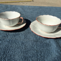 порцеланови чашки с чинийки "MEISSEN"/Майсен/ - 2 броя, снимка 1 - Антикварни и старинни предмети - 36167486